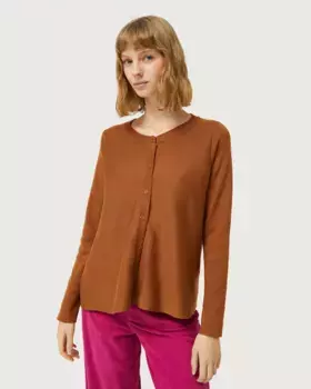 Женский расклешенный кардиган с круглым вырезом Compaa Fantstica, коричневый