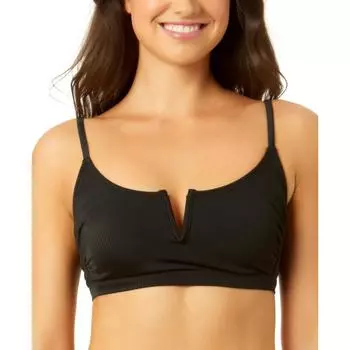 Женский ребристый нейлоновый бикини-топ для плавания Salt + Cove, черный