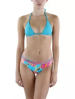 Женский ребристый полиэстеровый бикини-топ для плавания Trina Turk, цвет atmosphere