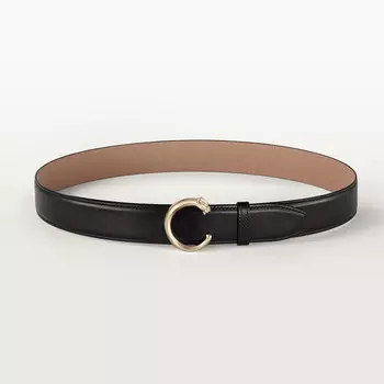 Женский ремень Cartier Ceinture 35mm, Panthre de Cartier, Taille 85cm, черная телячья кожа