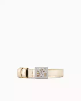 Женский ремень из экокожи с пряжкой Armani Exchange, золотой