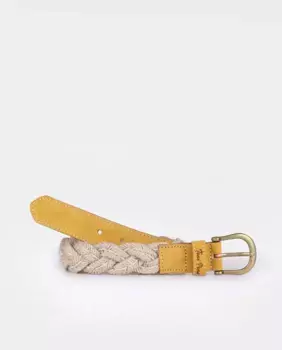 Женский ремень из джута и замши Toni Pons, желтый