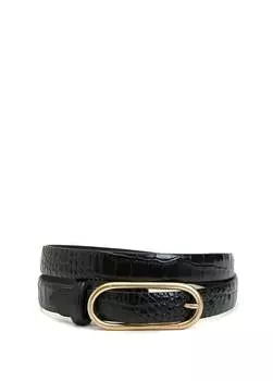 Женский ремень из фактурной кожи крокодила Beymen Club, черный