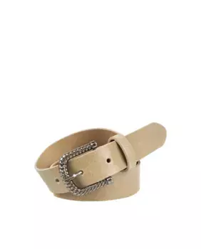 Женский ремень из кожи цвета слоновой кости Jaslen, бежевый