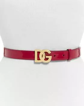 Женский ремень из лакированной кожи с логотипом Dolce & Gabbana