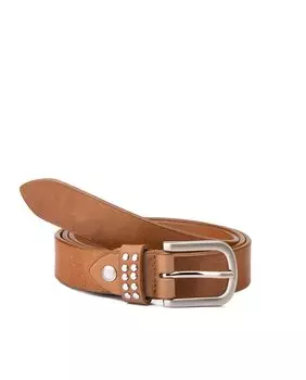 Женский ремень из серо-коричневой кожи Stamp