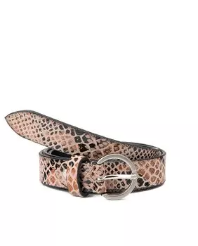 Женский ремень из змеиной кожи бежевого цвета Stamp, бежевый