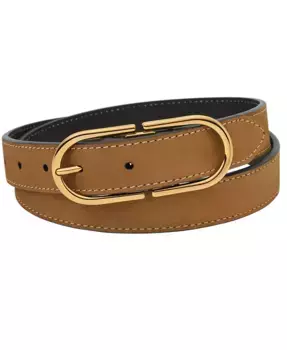 Женский ремень с двойными D-образными кольцами Fossil, коричневый/бежевый