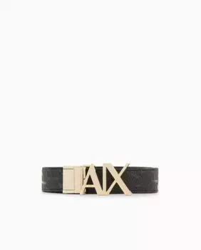 Женский ремень с двусторонней пряжкой с логотипом Armani Exchange, черный
