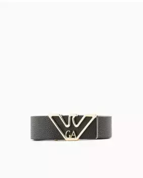 Женский ремень с пряжкой-логотипом Emporio Armani, черный