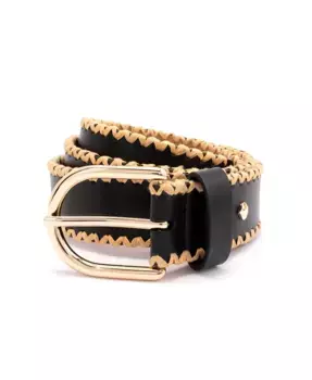 Женский ремень с соломенной окантовкой 35 мм kate spade new york, черный