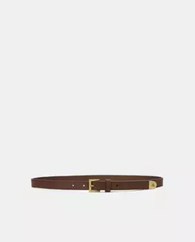 Женский ремень с золотой пряжкой Lauren Ralph Lauren, коричневый