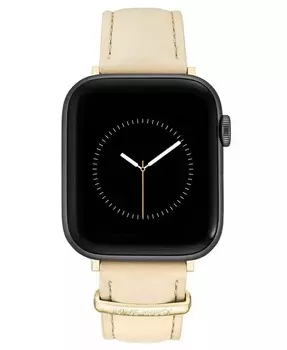 Женский ремешок из гладкой искусственной кожи, совместимый с Apple Watch 42/44/45/Ultra/Ultra 2 Nine West, бежевый