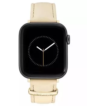 Женский ремешок из гладкой искусственной кожи, совместимый с Apple Watch 42/44/45/Ultra/Ultra 2 Nine West, черный