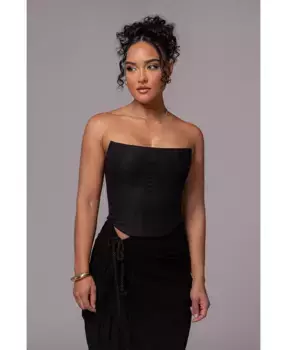 Женский реверсивный корсет Fenix из льна JLUXLABEL, черный