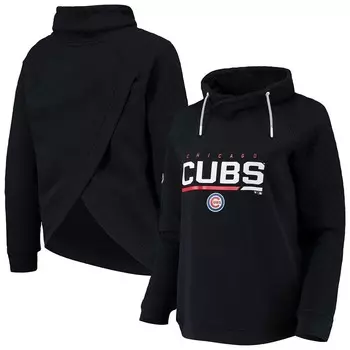 Женский ровный свитер, черный пуловер реглан Chicago Cubs Vega с воротником-воронкой Levelwear, цвет Cub Black