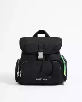 Женский рюкзак Bimba y Lola из черного нейлона с магнитной застежкой и регулируемым шнурком, черный