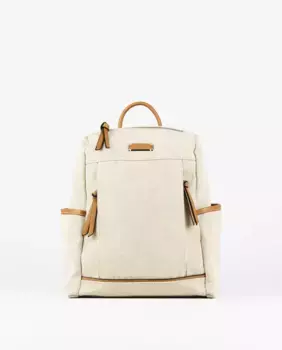 Женский рюкзак из бежевой брезентовой ткани PACOMARTINEZ, бежевый