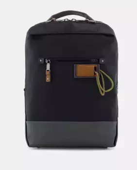 Женский рюкзак из комбинированной черной ткани Scharlau, чёрный