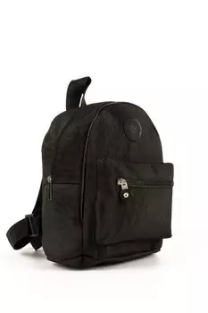 Женский рюкзак из мятой ткани с двумя отделениями и ремнем-колонной (10722) Luwwe Bags, черный