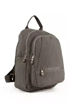 Женский рюкзак из мятой ткани с тремя отделениями и ремнем-колонной (10715) Luwwe Bags, серый