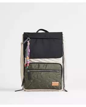 Женский рюкзак из нейлона с цветными блоками и расширяемой молнией PACOMARTINEZ, мультиколор