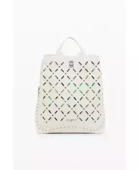 Женский рюкзак Medium с перфорацией и шипами Desigual, коричневый/бежевый