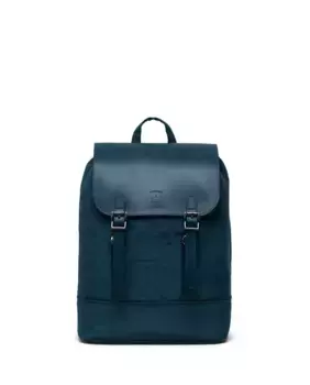 Женский рюкзак объемом 8 л из синей ткани с кожаными застежками на магнитах Herschel, темно-синий
