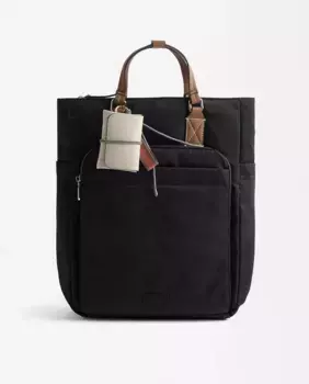 Женский рюкзак с декоративной подвеской и простой застежкой-молнией со съемным кошельком для монет Parfois, чёрный