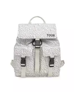 Женский рюкзак с клапаном и принтом Tous, белый