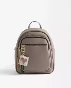 Женский рюкзак с несколькими отделениями и застежкой-молнией, в комплект входит подвеска Parfois, цвет Topo