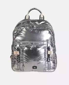 Женский рюкзак с серебристым металлическим эффектом Kbas, серебряный