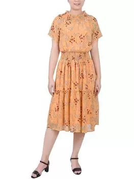 Женский сарафан из полиэстера с узором пейсли Petites NY Collection, цвет gold ditsy floral