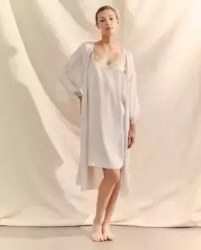 Женский сатиновый халат nfasis, белый