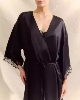 Женский сатиновый халат nfasis, черный