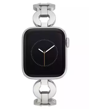 Женский серебристый браслет с открытыми звеньями из нержавеющей стали, совместимый с Apple Watch 42/44/45/Ultra/Ultra 2 Anne Klein, серый