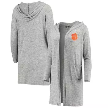 Женский серый кардиган Clemson Tigers Cuddle Soft Duster с меланжевым рисунком