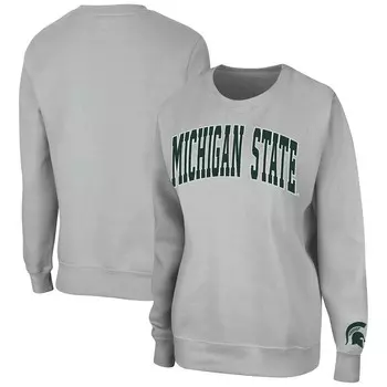 Женский серый пуловер Colosseum Michigan State Spartans Campanile свитшот, цвет Msu Grey