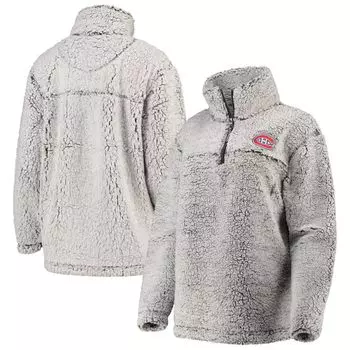Женский серый пуловер G-III 4Her by Carl Banks Montreal Canadiens из шерпы с молнией четверть четверти G-III