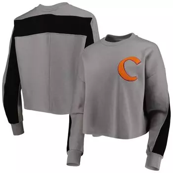 Женский серый пуловер с цветными блоками Gameday Couture Clemson Tigers Back To Reality, толстовка