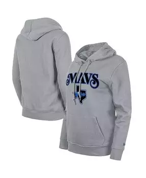 Женский серый пуловер с капюшоном Dallas Mavericks 2023/24 City Edition New Era, серый