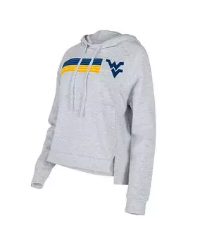 Женский серый пуловер с капюшоном West Virginia Mountaineers Cedar Tri-Blend реглан Concepts Sport, серый