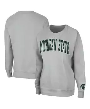 Женский серый пуловер-свитшот Michigan State Spartans Campanile Colosseum, серый