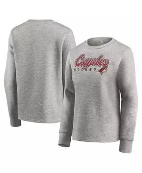 Женский серый свитшот с надписью Arizona Coyotes Fan Favorite Script Fanatics