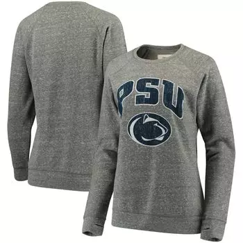 Женский серый свитшот с принтом Pressbox Penn State Nittany Lions Edith Knobi