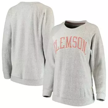 Женский серый удобный свитшот для прессы Clemson Tigers Helena