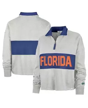 Женский серый укороченный свитшот Florida Gators Next Level Remi с молнией четверть '47 Brand, серый