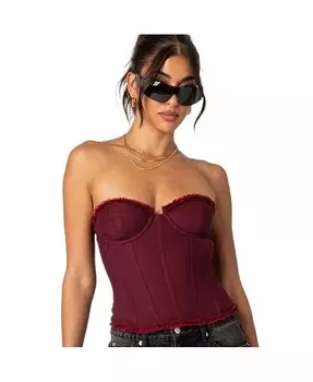 Женский сетчатый корсет на шнуровке Deirdre Edikted, красный