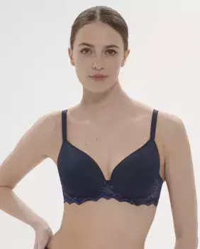 Женский сексуальный бюстгальтер Simone Prle с 3D-подкладкой и косточками, тёмно-синий