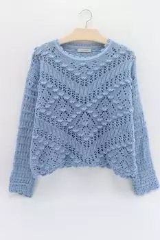 Женский сезонный трикотажный свитер с тиснением и узором macharelbasic, коричневый